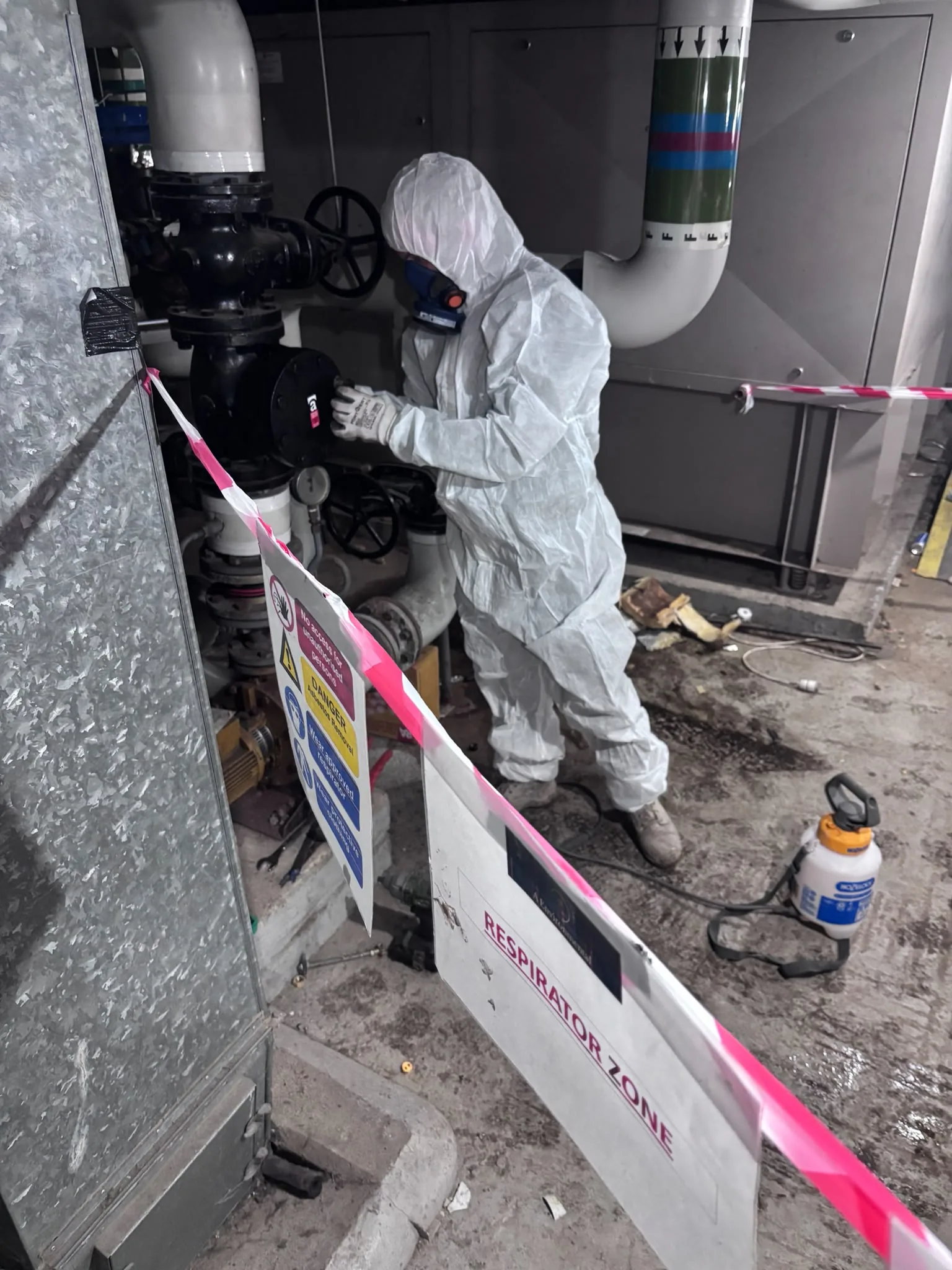 Asbestos artex removal from concrete soffit in Cricklewood